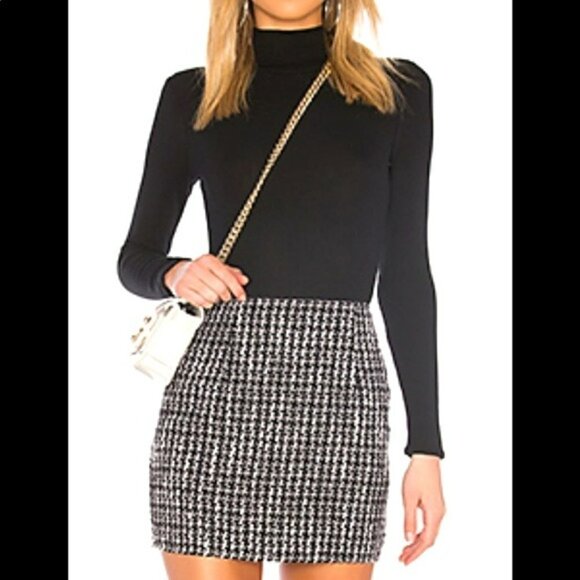 House of Harlow 1960 x Revolve Blair Mini Skirt - Metallic Boucle Tweed … - Picture 1 of 12